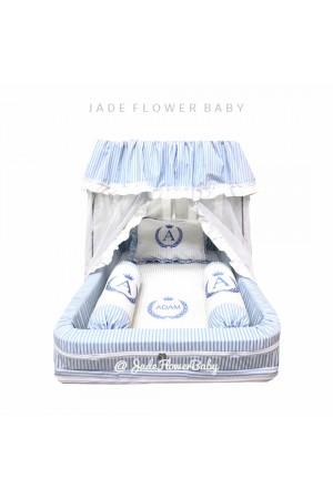 Kasur Bayi Blue Minimalist Custom Nama dan Inisial Baby